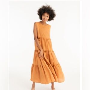 Tribe Alive Tiered Linen Maxi Dress